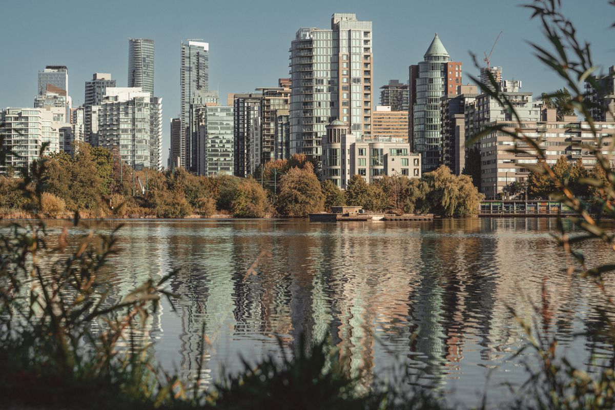 Vancouver skyline reflected in the waterfront